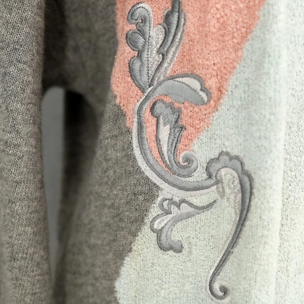 Laurel Escada Sweater Womens 8 US 38 EU Gray Wool Angora Long Preppy Vintage